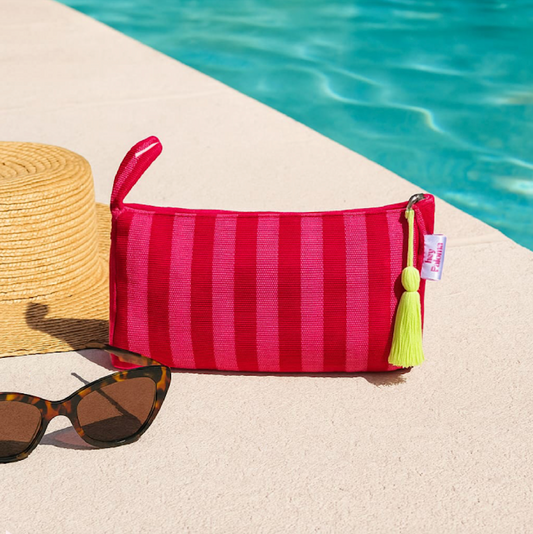 Cherry Pop Handwoven Travel Wash Bag